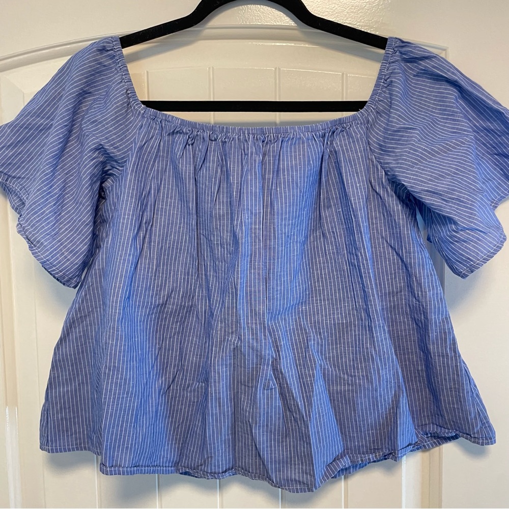 Striped Off the Shoulder Crop